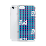 AK Blue n Purple Maze Plaid iPhone Case