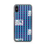 AK Blue n Purple Maze Plaid iPhone Case