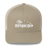 AinaKai Hawaii | White | Permacurv | Snapback Trucker Cap