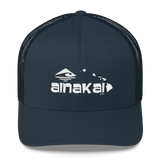 AinaKai Hawaii | White | Permacurv | Snapback Trucker Cap