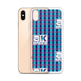 AK Blue n Purple Maze Plaid iPhone Case