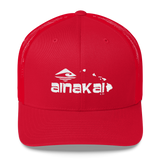 AinaKai Hawaii | White | Permacurv | Snapback Trucker Cap