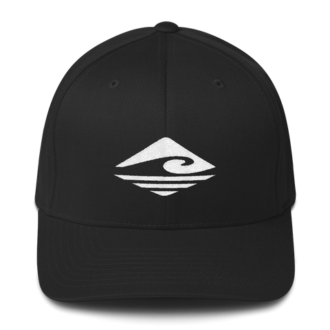 Kuni | White | Flexfit | Silver Undervisor | Curved | Structured Twill Cap