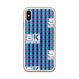 AK Blue n Purple Maze Plaid iPhone Case