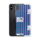 AK Blue n Purple Maze Plaid iPhone Case