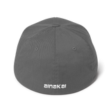 Kuni | White | Flexfit | Silver Undervisor | Curved | Structured Twill Cap