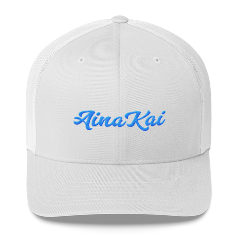 Mākuʻe (Teal) | Classic | Permacurv visor | 3-1/2" crown Trucker Cap
