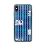 AK Blue n Purple Maze Plaid iPhone Case