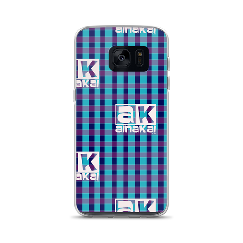 AinaKai Blue and Purple Maze Plaid Samsung Case