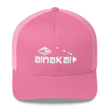 AinaKai Hawaii | White | Permacurv | Snapback Trucker Cap