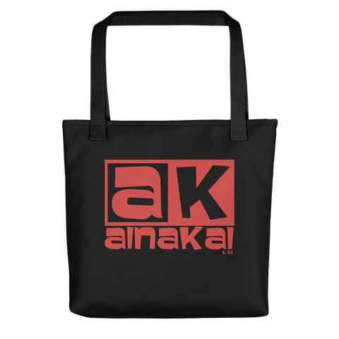 AK Red on Black Tote bag