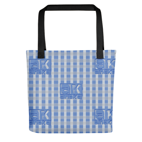 Blue Maze Plaid Tote bag