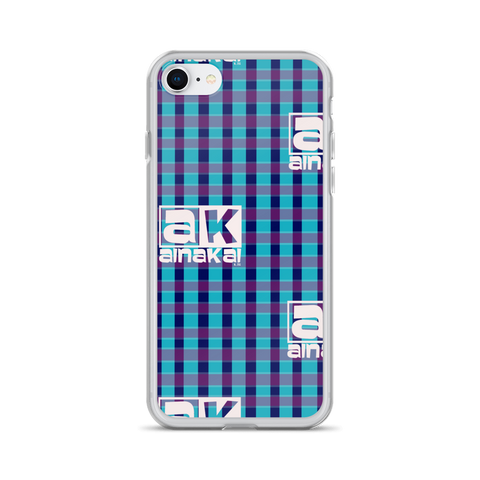AK Blue n Purple Maze Plaid iPhone Case
