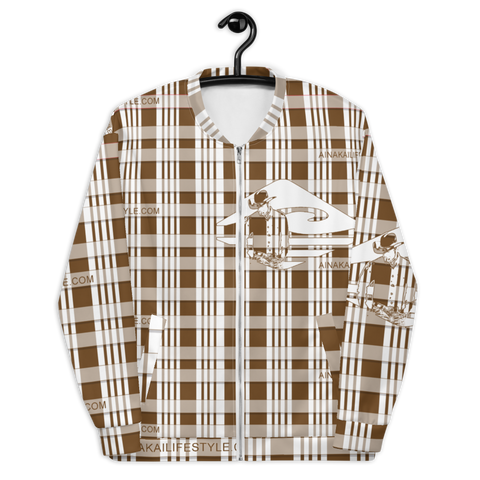 AinaKai Brown Palaka Unisex Bomber Jacket
