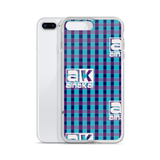 AK Blue n Purple Maze Plaid iPhone Case