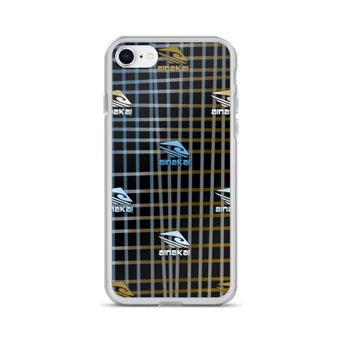 KUNI BROWN & BLUE PLAID iPhone Case