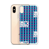 AK Blue n Purple Maze Plaid iPhone Case