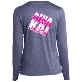 Koa Wahine | Ikena pink | Ladies' LS Heather Dri-Fit V-Neck T-Shirt