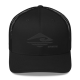 Kuni Koa | Permacurv Black Embroidery Trucker Cap
