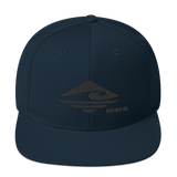 Kuni Koa | Black Embordery Flat Brim High-Profile Snapback Hat
