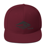 Kuni Koa | Black Embordery Flat Brim High-Profile Snapback Hat
