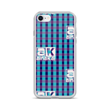 AK Blue n Purple Maze Plaid iPhone Case