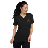 Womens Brown Apo | Unisex Short Sleeve V-Neck T-Shirt